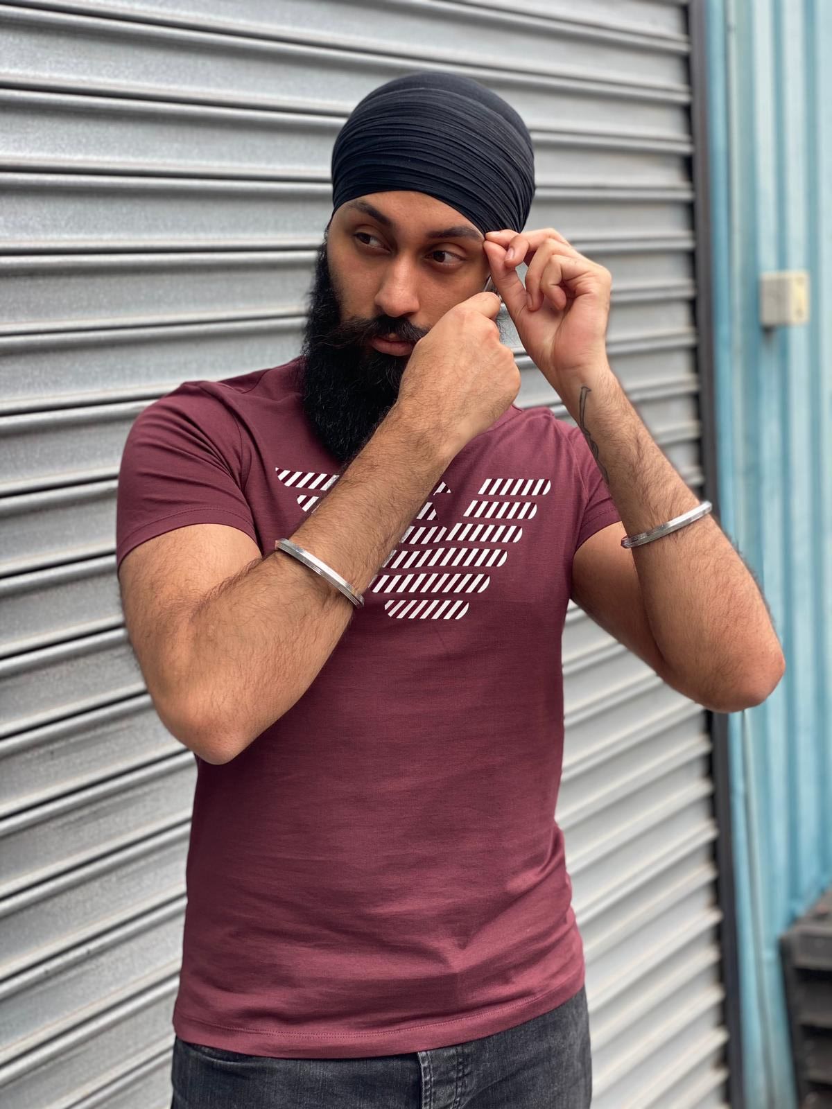 EMPORIO ARMANI T SHIRT MAROON GARMSTER